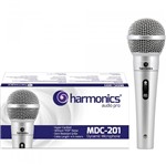 Ficha técnica e caractérísticas do produto Microfone Dinâmico Supercardióide Cabo 4,5m MDC201 Prata Harmonics - Harmonics