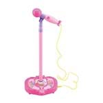 Ficha técnica e caractérísticas do produto Microfone Infantil com Amplificador Karaoke e Pedestal com Luz e Som Rosa