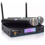 Ficha técnica e caractérísticas do produto Microfone Profissional Wireless Sem Fio 50m Duplo Lelong Digital