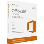 Ficha técnica e caractérísticas do produto Microsoft Office 365 Home: 5 Licenças (PC, Mac, Android e IOS) + 1 TB de HD Virtual para Cada Licença