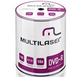 Ficha técnica e caractérísticas do produto Mídia DVD-R 4.7Gb 16x Shrink com 100 Unidades DV037 - Multilaser - Multilaser