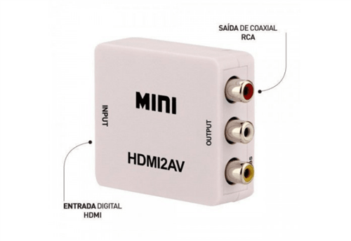 Ficha técnica e caractérísticas do produto Mini Adaptador Conversor de Hdmi para Vídeo 3Rca Av