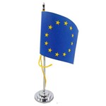 Mini Bandeira de Mesa Comunidade Européia 15 Cm Poliéster