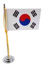 Ficha técnica e caractérísticas do produto Mini Bandeira de Mesa Coréia do Sul 15 Cm Poliéster