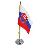 Ficha técnica e caractérísticas do produto Mini Bandeira De Mesa Da Eslováquia 15 Cm Poliéster