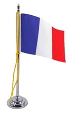 Ficha técnica e caractérísticas do produto Mini Bandeira de Mesa da França 15 Cm Poliéster