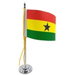 Mini Bandeira de Mesa da Gana 15 Cm Poliéster