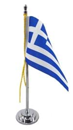 Ficha técnica e caractérísticas do produto Mini Bandeira de Mesa da Grécia 15 Cm Poliéster