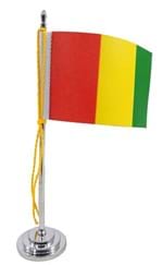 Ficha técnica e caractérísticas do produto Mini Bandeira de Mesa da Guiné 15 Cm Poliéster