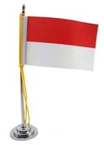 Ficha técnica e caractérísticas do produto Mini Bandeira de Mesa da Indonésia 15 Cm Poliéster