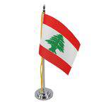 Mini Bandeira de Mesa da Líbano 15 Cm Poliéster