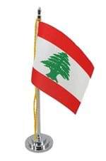Ficha técnica e caractérísticas do produto Mini Bandeira de Mesa da Líbano 15 Cm Poliéster