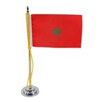 Ficha técnica e caractérísticas do produto Mini Bandeira de Mesa da Marrocos 15 Cm Poliéster