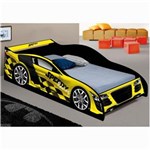 Ficha técnica e caractérísticas do produto Cama Infantil Solteiro Carro Speed Racing 100% MDF - Amarelo