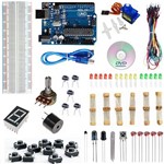 Ficha técnica e caractérísticas do produto Mini Kit Arduino Uno R3 Básico Iniciante Aprendiz + 140pcs
