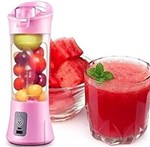 Ficha técnica e caractérísticas do produto Mini Liquidificador Copo Shake Juice Sport Vitamina Academia - Rosa
