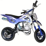 Ficha técnica e caractérísticas do produto Mini Moto Criança Infantil Cross 49cc 2Tempo Gasolina Azul - ImportWay