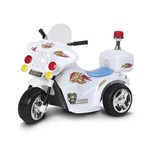 Ficha técnica e caractérísticas do produto Mini Moto Elétrica Importway Policia 6V 18W BW006BR - Branca