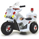 Ficha técnica e caractérísticas do produto Mini Moto Elétrica Infantil Branca Triciclo para Crianças Policia