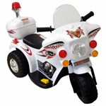 Ficha técnica e caractérísticas do produto Mini Moto Eletrica Infantil Policia 6V 18W Branca BW002B Importway