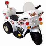 Ficha técnica e caractérísticas do produto Mini Moto Eletrica Infantil Policia 6V 18W Branca Importway