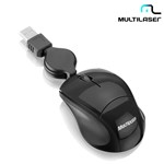 Ficha técnica e caractérísticas do produto Mini Mouse Cabo Retrátil Usb Mini Fit Preto Mo154 - Multilaser