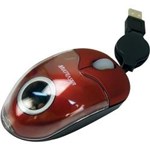 Ficha técnica e caractérísticas do produto Mini Mouse com Cabo Retrátil Mo099 USB 800dpi Preto/Vermelho - Multilaser