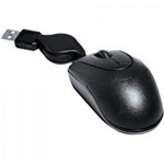Ficha técnica e caractérísticas do produto Mini Mouse com Cabo Retrátil USB 800dpi MO48 MULTILASER Preto