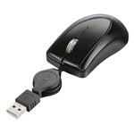 Ficha técnica e caractérísticas do produto Mini Mouse Multilaser Cabo USB Retrátil 800 DPI Preto MO048