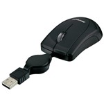 Ficha técnica e caractérísticas do produto Mini Mouse Multilaser USB Cabo Retrátil 800 DPI Preto MO159