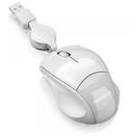 Ficha técnica e caractérísticas do produto Mini Mouse Óptico Cabo Retrátil Usb 800dpi Branco Multilaser MO155