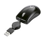Mini Mouse Óptico Preto com Cabo Retrátil USB Mo205 Multilaser