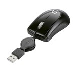 Ficha técnica e caractérísticas do produto Mini Mouse Óptico Preto com Cabo Retrátil USB MO205 Multilaser