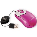 Ficha técnica e caractérísticas do produto Mini Mouse Óptico Retrátil USB Rosa Maxprint - 607388