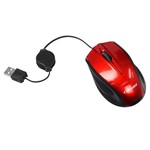 Ficha técnica e caractérísticas do produto Mini Mouse Optico USB Retratil Vemelho