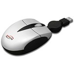 Ficha técnica e caractérísticas do produto Mini Mouse Retrátil C/ Acabamento Emborrachado Soft Prata - New Link