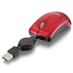 Ficha técnica e caractérísticas do produto Mini Mouse Retrátil USB 800DPI Vermelho/Preto MO163 - Multilaser