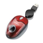 Ficha técnica e caractérísticas do produto Mini Mouse USB Retrátil Acrílico Vermelho - Multilaser