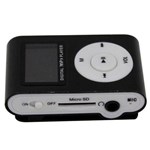 Mini Mp3 Player Clip Visor LCD com Radio FM e Entrada para Cartão de Memória + Fone de Ouvido e Cabo
