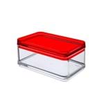 Ficha técnica e caractérísticas do produto Mini Organizador 11 X 7,3 X 5,5 Cm Mod Cristal com Vermelho - Coza