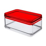 Ficha técnica e caractérísticas do produto Mini Organizador Cristal com Vermelho - Incolor