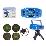 Mini Projetor Holografico a LASER 4 Desenhos e Movimento com Tripe Azul 173A