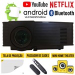 Ficha técnica e caractérísticas do produto Mini Projetor Portátil Wifi Android Filmes Cinema