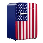 Ficha técnica e caractérísticas do produto Mini Refrigerador Retro Home Art 106 Litros Bandeira USA