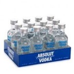 Ficha técnica e caractérísticas do produto Mini Vodka Absolut 50ml Natural Miniatura Mini Garrafa Kit 12 Unidades