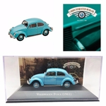 Ficha técnica e caractérísticas do produto Miniatura Fusca 1961 Colecao Carros Inesqueciveis Do Brasil 1 43 Azul