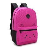 Ficha técnica e caractérísticas do produto Mochila Escolar Feminina Gatinho Barata Resistente Rosa 13762