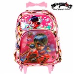 Ficha técnica e caractérísticas do produto Mochila Infantil Escolar Miraculous 3D com Rodinha - Mochila Escolar