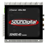 Ficha técnica e caractérísticas do produto Módulo Amplificador Digital Soundigital SD400.4d Evolution - 4 Canais - 500 Watts Rms