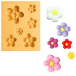 Molde de Silicone para Biscuit Casa da Arte - Modelo: Kit de Flores Grande 702